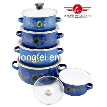 5PCS de acero de alta calidad del esmalte Cookware Set
